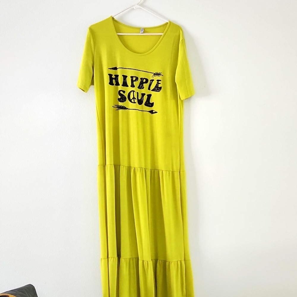 Adorable Yellow Misslook Hippie Soul Nightgown /Lounger Large